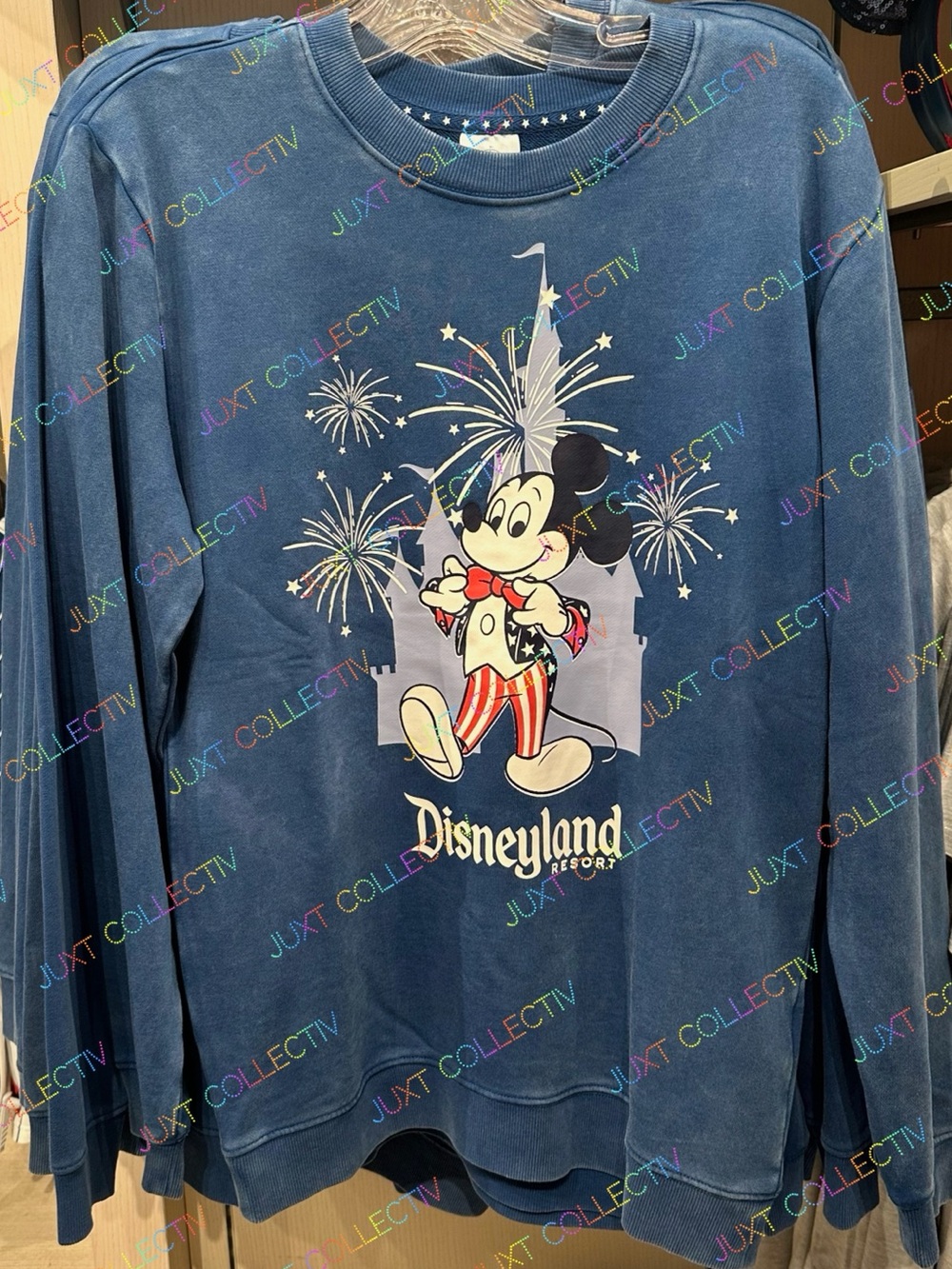 Disney Parks Disneyland Logo Americana Stars & Stripes Mickey Pullover Sweater